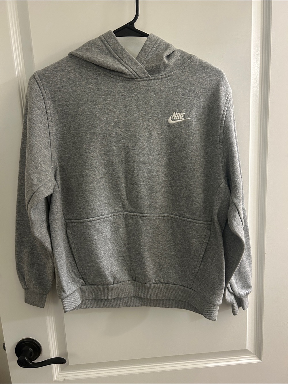 Nike youth Gray Crewneck Sweatshirt with White Swoosh